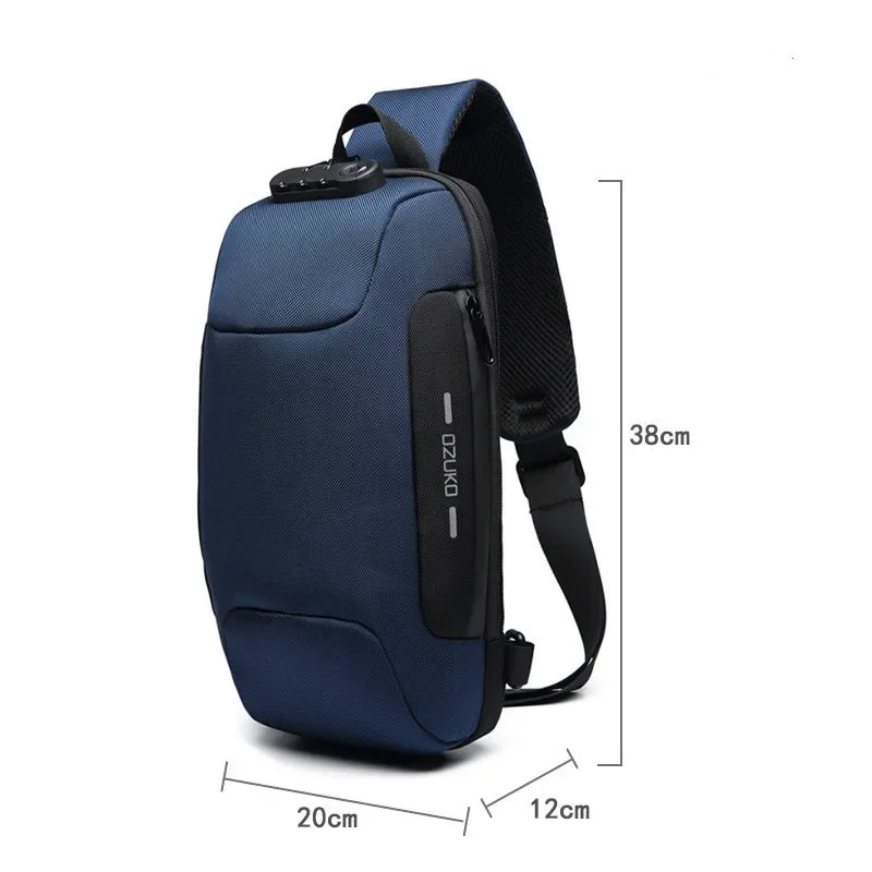 2024 Men'S Cross Body Bag Anti-Theft Shoulder Messenger Bags Male Waterproof Short Trip Chest Bag Pack