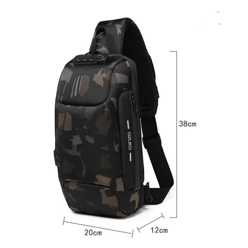 2024 Men'S Cross Body Bag Anti-Theft Shoulder Messenger Bags Male Waterproof Short Trip Chest Bag Pack