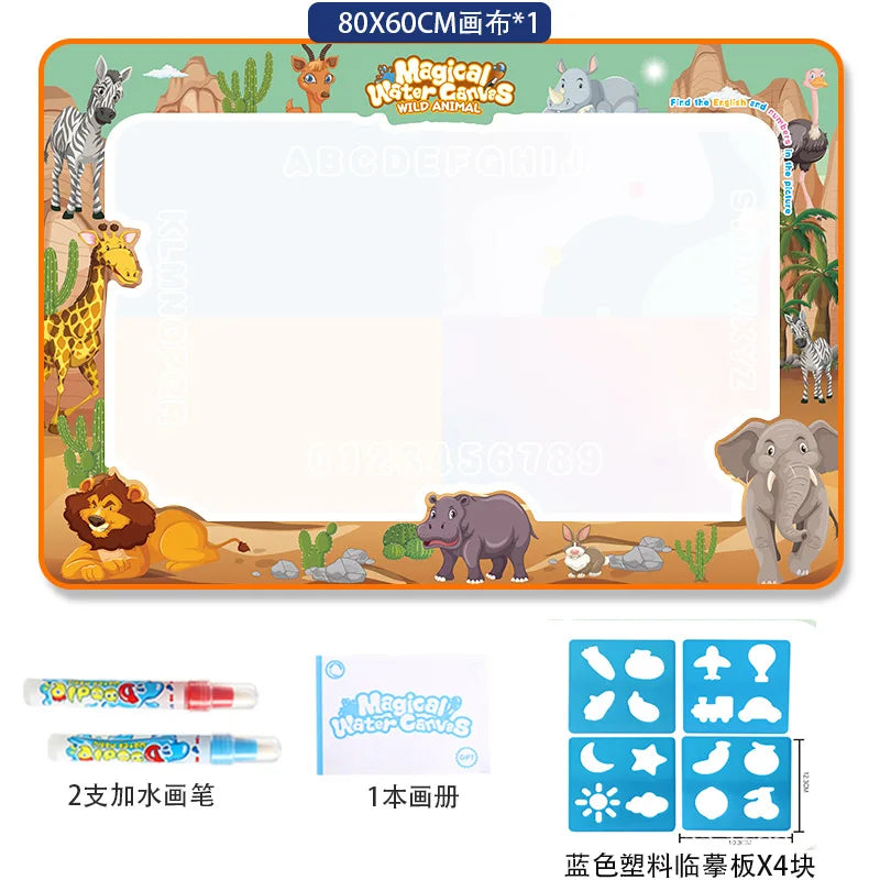 Magic Water Canvas Coloring Doodle, Reusable Magic Pens, Montessori Painting Board, Educational Toys