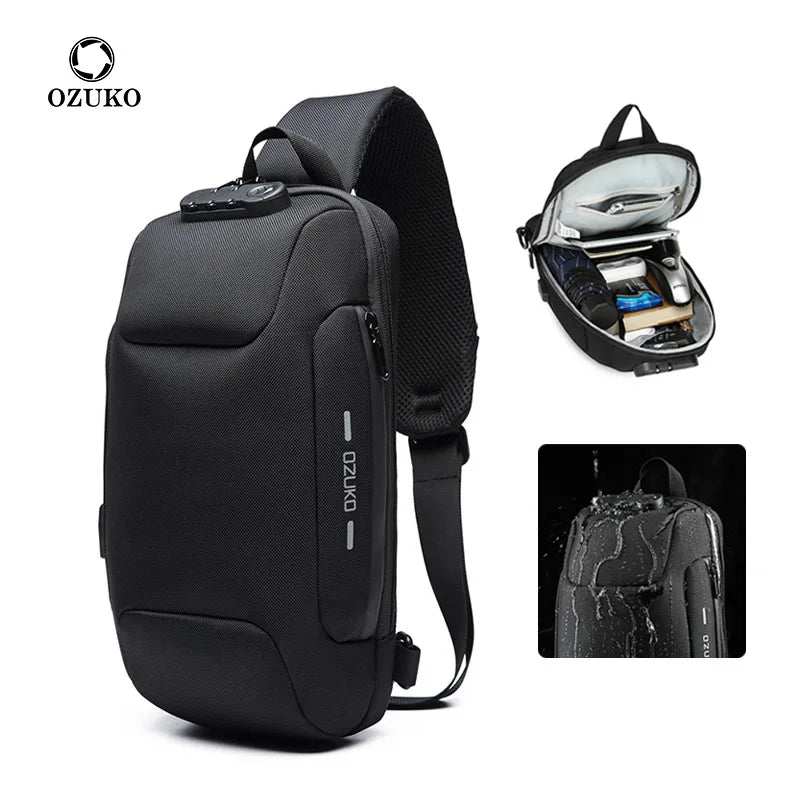 2024 Men'S Cross Body Bag Anti-Theft Shoulder Messenger Bags Male Waterproof Short Trip Chest Bag Pack