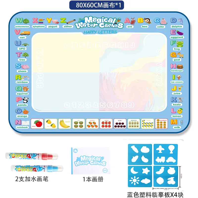 Magic Water Canvas Coloring Doodle, Reusable Magic Pens, Montessori Painting Board, Educational Toys