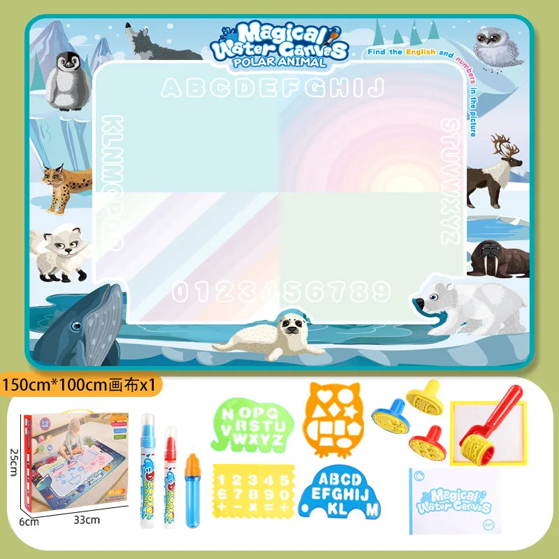 Magic Water Canvas Coloring Doodle, Reusable Magic Pens, Montessori Painting Board, Educational Toys