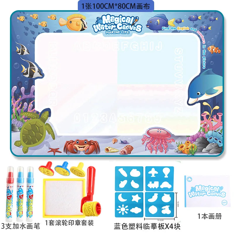 Magic Water Canvas Coloring Doodle, Reusable Magic Pens, Montessori Painting Board, Educational Toys