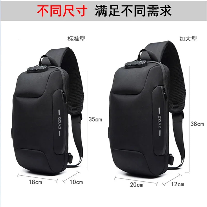 2024 Men'S Cross Body Bag Anti-Theft Shoulder Messenger Bags Male Waterproof Short Trip Chest Bag Pack