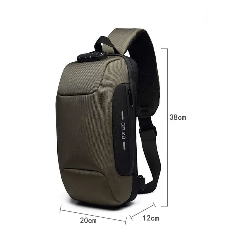 2024 Men'S Cross Body Bag Anti-Theft Shoulder Messenger Bags Male Waterproof Short Trip Chest Bag Pack
