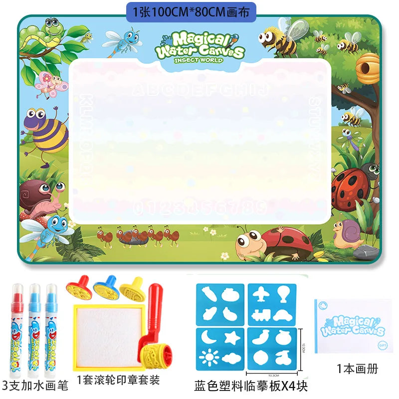 Magic Water Canvas Coloring Doodle, Reusable Magic Pens, Montessori Painting Board, Educational Toys
