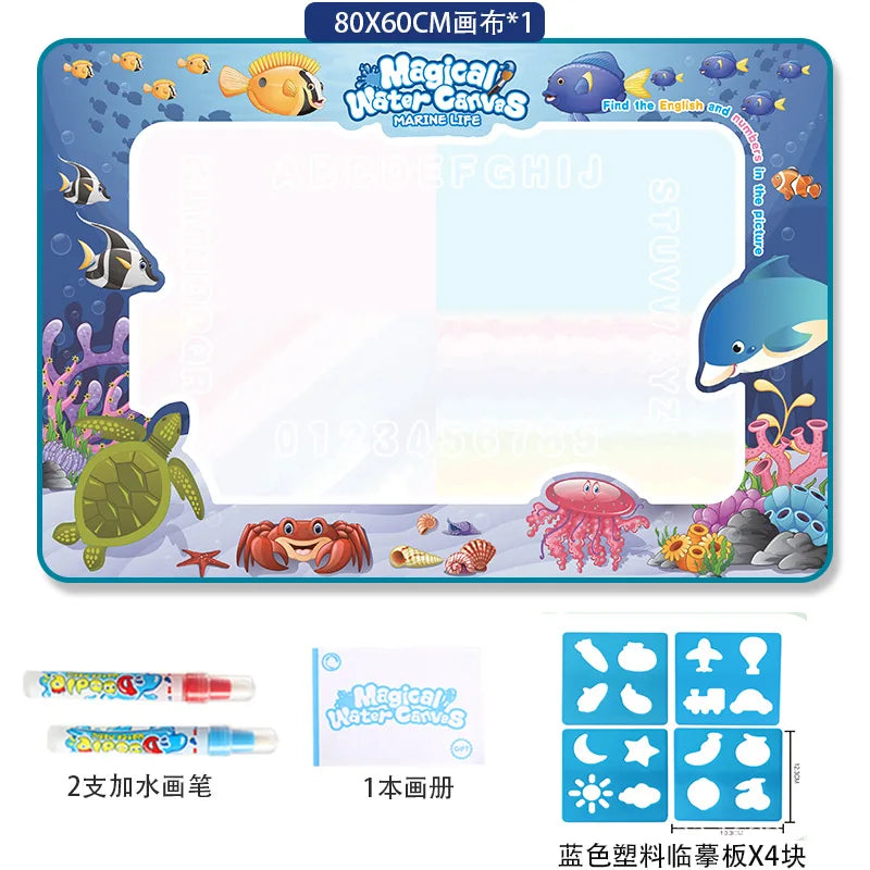 Magic Water Canvas Coloring Doodle, Reusable Magic Pens, Montessori Painting Board, Educational Toys